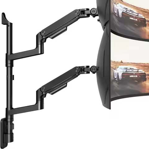 Dual Monitor Wall Mount for 1749 Inch Ultrawide Screens with Heavy Duty Design Supports Up to 44 lbs