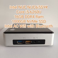 Intel NUC NUC6i5SYK, Core i5-6260U, 16GB DDR4 Ram, 1000GB NVMe SSD, Genuine Windows 10 Pro