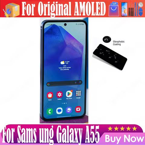 Original 6.6" Super AMOLED 120Hz Display Sams ung Galaxy A55 LCD A556U A556B A5560 Touch Screen Digi