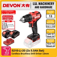 DEVON 5210-LI-20 20V Brushless Cordless Drill Driver 13mm