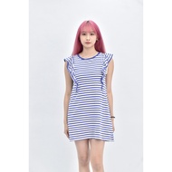 ((S) e hyphen world gallery Cotton Sleeveless Striped Blue Dress Second-hand Clothes