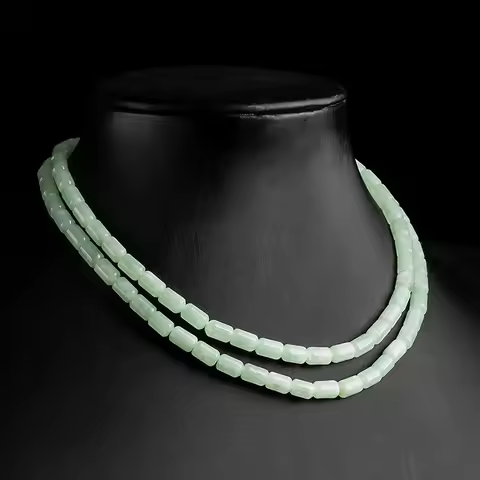 Three Ring Bracelet Luxury Fashionable And Fresh Women's Style Jade Light Green Round Bead Jade BeaR