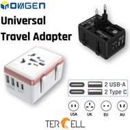 INOVAGEN Universal Charging Converter,2 USB+2 TypeC Charging Port Travel Adapter,US EU AU UK Worldwide Adapter
