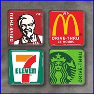 YU2 3D McDonald FKC 7-ELEVEn Stickers Car Scratch Stickers Motorcycle Suitcase Decorations