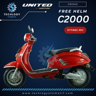 Motor Listrik United C2000 EV Motor C2000 Merek United Warna Rythmic Red (Free Ongkir Jabodetabek)