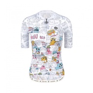 Monton Women's Cycling Jersey Short Sleeve Cycling Jersey Lifestyle Monster Party White