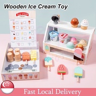 Ice Cream Toy for Kids Kids Pretend Play Toys Wooden Toys Birthday for Kids Girls Toys Educational T