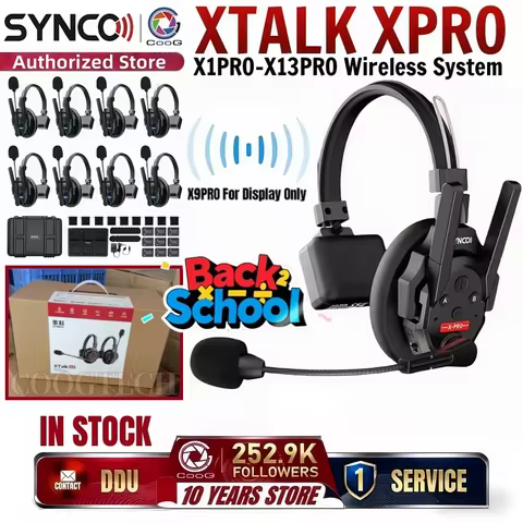 Synco Xtalk XPRO 2.4G Full-Duplex X2 X3 X5 X9 Remote Headset Wireless Intercom System for Film Telev