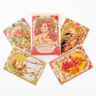 Romantic Lenormand Oracle Cards English Vision Art Nouveau Floral Motifs 37 Pcs Deck For Party,Board