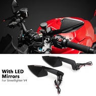 For Ducati Streetfighter V4 STREETFIGHTER V4 New Motorcycle Mirror LED Turn Light Signals Rear View Rearview Mirrors