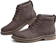 Men's Chukka Boots Lace Up Motorcycle Boots Non-Slip Sole Work Waterproof Dress Ankle Boots