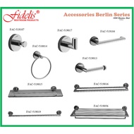 Fidelis Bathroom Accessories Berlin Series Robe Hook / Toilet Paper Roll holder / Towel Bar / Glass 