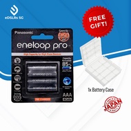 [Free Battery Case] PANASONIC ENELOOP PRO AAA Rechargeable eDSLRs Ni-Mh Battery 950mAh x 4 Made In Japan
