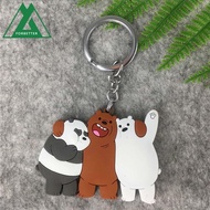 FORBETTER We Bare Bears Silica Gel Doll Accessories Keyring Ornaments Car Interior Accessories Bag Trinket Car Pendant Key Rings