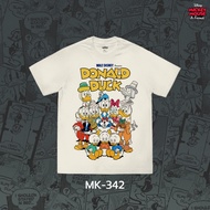 Power 7 Shop "Donald duck" Cartoon T-Shirt Authentic DISNEY License (MK-342-Cream Color)