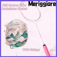 MERIGGIARE Badminton Racket,  Cherry 4U 22LBS G5 Racquet Carrying Bag, Professional Full Carbon Fibe