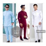 Baju Melayu Slimfit Lelaki Man Baju Melayu Cekak Musang  Dull Satin Murah Promosi Raya 2022