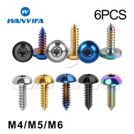 Wanyifa Titanium Bolt M4x15/M4X17/M4X20 M5x15/M5X17/ M5x20mm/M6X15mm Self-Tapping Button Torx Flange Head Screw Bolt for Motorcycle Bike Car 6pcs/package