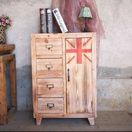 英倫風復古實木做舊玄關櫃