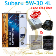 (100% ORIGINAL) SUBARU ENGINE OIL MOTOR OIL SN 5W30 4L FREE XV Forester Impreza OIL FILTER 15208-AA1
