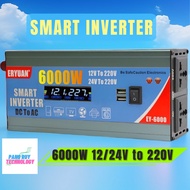6000W Inverter 12V/24 to 220V Smart inverter 12v 24v authentic digital display 24V car Power Inverte
