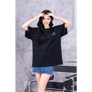 Toson AP999B52 black cotton t-shirt, loose fit, tiger print