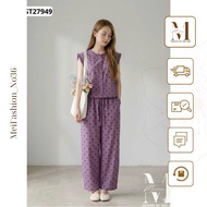 MeiMei Women's Clothing Polka Dot Shirt with Mussel Sleeves and Polka Dot Pants ST27949 Ver4