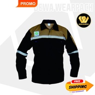 WEARPACK SAFETY KEMEJA ATASAN BAJU WARNA HITAM COKLAT