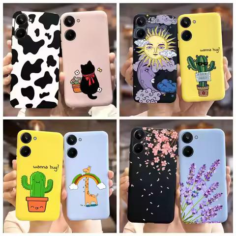 For Realme 10 4G Case Cute Candy Painted Cover Soft Silicone Phone Case For Realme 10 Pro Plus Realm