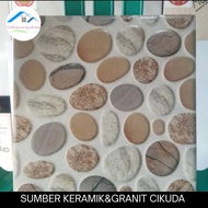 Keramik 25x25 Kw1 Lantai Kamar Mandi Motif Batu Alam  | Kaisar Opal Beige