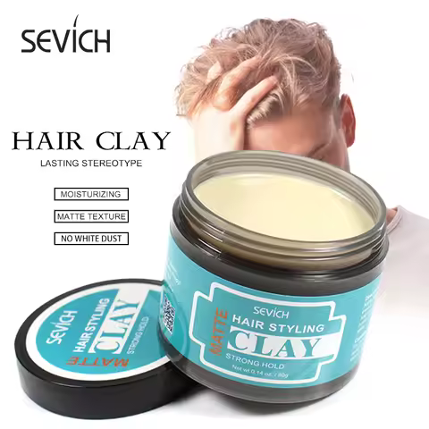 Sevich 80g Hair Styling Matte Hair Clay Lasting Stereotype Matte Clay Strong Hold Easy Wash Convenie