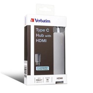 Verbatim Type-C Hub with HDMI 擴展器 (USB3.0 x 2, USB Type-C with Power Delivery , HDMI Support 4K)