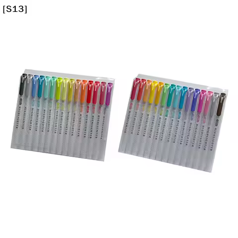 15 Colors Double Headed Highlighter Pen Set Fluorescent Drawing Markers Highlighters Pens Japanese C