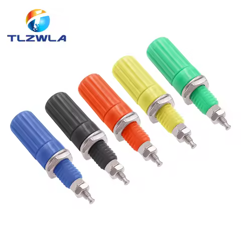 5PCS 4mm Banana Socket Binding Post Nut Banana Plug Jack Electrical Connector Terminal DIY