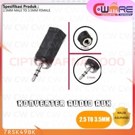 Male AUX Audio Converter Adapter 2.5mm to 3.5mm female 3 polish 1 Pcs - BDB CW2K