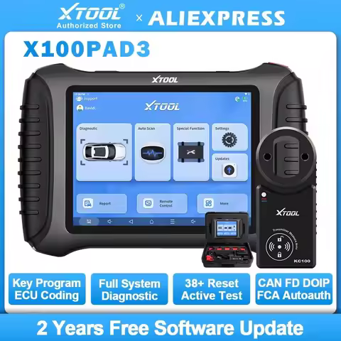 XTOOL X100 PAD3 V2.0 Elite IMMO Key Programming Tools X100PAD3 KC100 All Key Lost ECU Coding Diagnos