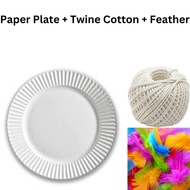 Paper Plate + Twine Cotton + Feather