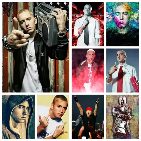Famous American Rapper Poster Art Diamond Rhinestone Painting Eminem Cross Stitch Embroidery Picture