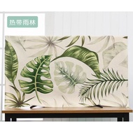 2.Tropical Rainforest TV Cover Dust Cover Hanging 55inch Curved Surface 65 LCD TV Dust Cover Cloth TV Fabric