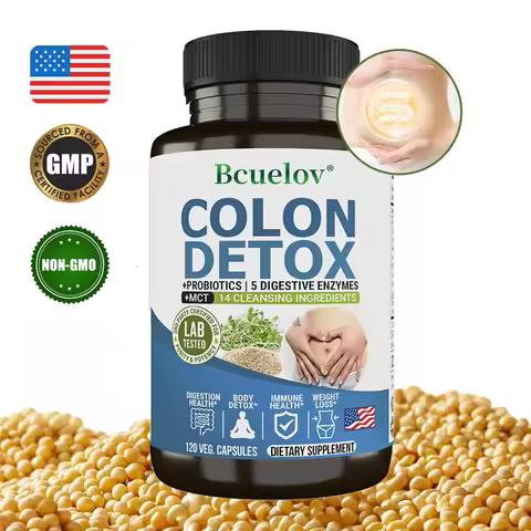 Colon Cleanser Detox Supplement - Bowel Cleansing & Probiotics - Natural Digestion, Constipation & B