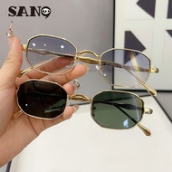【Ready Stock】COD (San9)2024 New Sunscreen Metal Small Frame UV Protection Driving Sunglasses Women