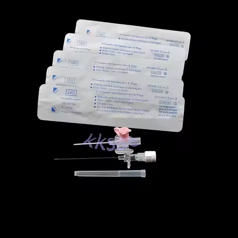 IV Catheter with Wings and Injection Port IV Catheters Sterile I.V Cannula with BD Instaflash Needle