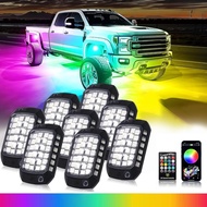 RGB Rock Lights, 8 Pods 288 LEDs SMD Chips Super Bright App Control Underglow Neon Light Exterior Ch