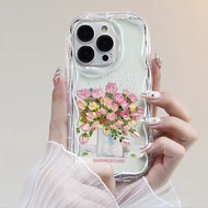 Case For OPPO Reno 8T 5G 8 Pro 7Z 8Z 5 F9 F11 R15 Pro A78 A98 A58 5G Case Cover Soft Clear Silicone Love Heart 3D Wavy Curved Edge Lines Rose Shockproof Retro Lens Protection
