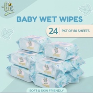 BIC BABY WET WIPES Soft, Baby & Pet Friendly (20/24 Cap Packets x 80 Sheets Each)