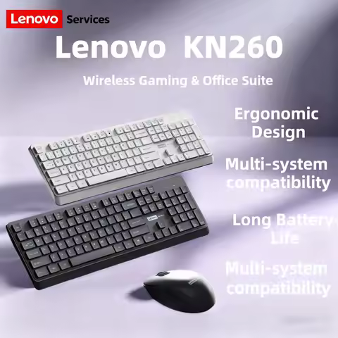 Lenovo KN260 Wireless Keyboard Suite-104key,2.4G+Connection,Intelligent Sleep Mode,Multi-System Comp