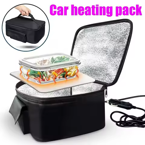 2025 New 12V Car Heated Lunch Pack Food Warmer Heated Temperature-Controlled Bento Box Heated Plate 
