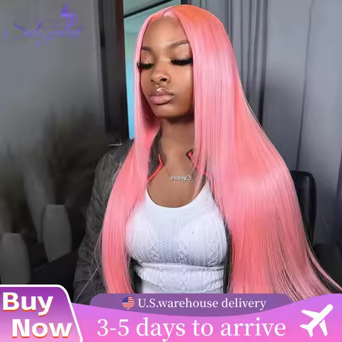 SoGreat 200% Density Pink Wig Hd Lace Wig 13x6 Human Hair Straight Bone Straight Human Hair Wigs Col
