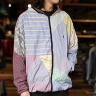 Vintage polo 恤衫 remade 拼布連帽外套