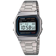 CASIO ORIGINAL - CASIO A-158WA-1DF - New - MEN - Silver - Stainless Band Jam dunia JD18ST # Jam Tang